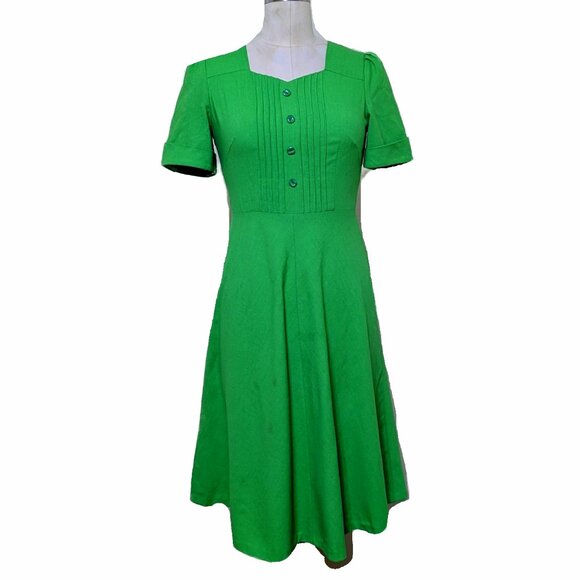 Vintage Handmade 1970's Clover Dat Dress SZ M - Picture 1 of 5